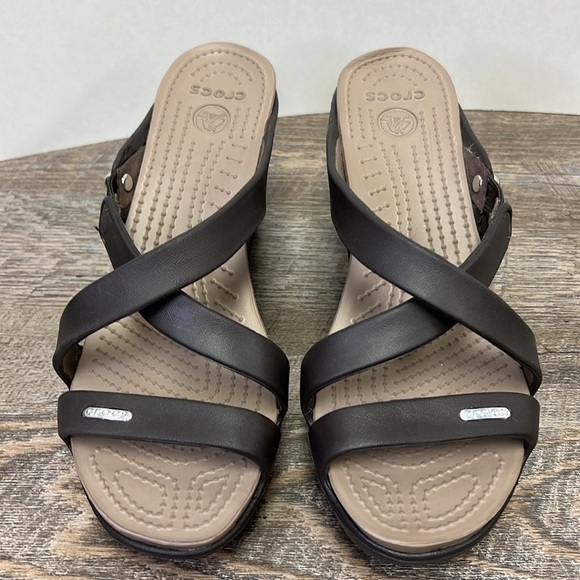 Crocs CYPRESS IV Platform Heeled Sandals Size 8 - Picture 3 of 9